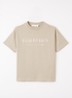 T-shirt met logoprint - Donkerbeige