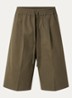Twill straight fit korte broek met steekzakken - Bronsgroen