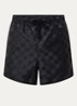Wide fit korte broek met ruitdessin - Zwart