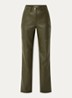 Jessy high waist wide fit broek van imitatieleer met steekzakken - Donkergroen
