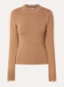 Larter top met geschulpt detail - Camel
