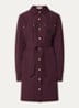 Lonni mini blousejurk met strikceintuur en borstzakken - Aubergine