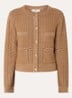 Loreline cropped grofgebreid vest met lurex - Cognac