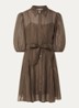 Myra mini blousejurk met strikceintuur - Bruin