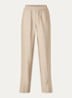 Orlando high waist straight fit broek met glanzende finish - Beige
