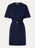 Oxsana mini jurk met logoborduring en strikceintuur - Donkerblauw