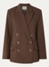 Paradice double-breasted blazer in wolblend met klepzakken - Donkerbruin