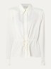 Pomeline blouse met logoborduring - Gebroken wit