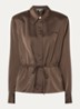 Pomeline blouse met logoborduring - Bruin