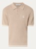 Regular fit polo met logoborduring - Beige