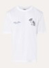 T-shirt van katoen met logo- en backprint - Wit