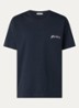 Signature T-shirt met logoborduring - Donkerblauw