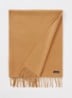 Sjaal met franjes 200 x 35 cm - Camel