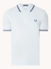Regular fit polo van piqué katoen met logoborduring - Blauw