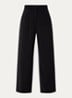 Harrie high waist wide fit pantalon met plooidetail - Zwart
