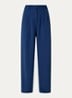 Harrie high waist wide fit pantalon met plooidetail - Donkerblauw