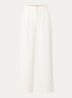 Harrie high waist wide fit pantalon met plooidetail - Ivoor