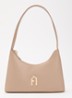 Diamante Mini schoudertas van leer - Donkerbeige