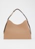 Nuvola L schoudertas van kalfsleer - Beige