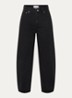 High waist loose fit jeans met steekzakken - Zwart