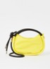 Mini Knot handtas met leren details - Geel