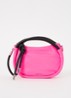 Mini Knot handtas met leren details - Fuchsia