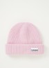Muts in wolblend met logo - Roze