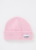 Ribgebreide muts in wolblend - Roze