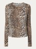 Top met panterprint en logoborduring - Beige