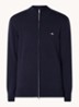 Fijngebreid vest met logoborduring - Donkerblauw