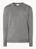 Fijngebreide pullover met logoborduring - Grijs