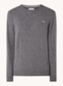Fijngebreide pullover van wol met logoborduring - Donkergrijs