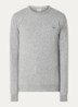 Fijngebreide pullover van wol met logoborduring - Grijsmele