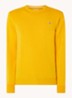 Fijngebreide pullover van wol met logoborduring - Donkergeel