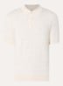 Fijngebreide regular fit polo van merino wol met logoborduring - Creme
