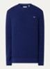 Micro fijngebreide trui met logo - Donkerblauw