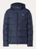 Puffer jack met capuchon en ritszakken - Donkerblauw