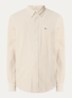 Regular fit overhemd van corduroy met logoborduring - Creme
