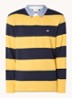 Regular fit polo met streepprint en logo - Geel