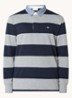 Regular fit polo met streepprint en logo - Grijsmele