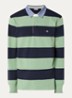 Regular fit polo met streepprint en logo - Lichtgroen