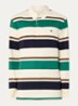Regular fit polo met streepprint en logo - Gebroken wit