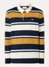 Regular fit polo met streepprint en logo - Blauw