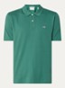 Regular fit polo van piqué katoen met logo - Donkergroen