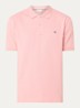 Regular fit polo van piqué katoen met logo - Zalmroze