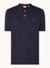 Regular fit polo van piqué katoen met logoborduring - Donkerblauw