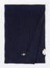 Ribgebreide sjaal in katoenblend met logo 200 x 30 cm - Donkerblauw