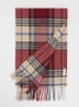Sjaal van merino wol met ruitdessin 180 x 30 cm - Rood
