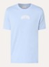 T-shirt met flock logoprint - Lichtblauw