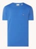 T-shirt met logoborduring - Kobaltblauw